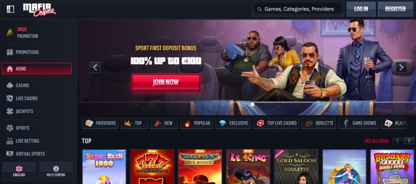 Play top slots and claim promotions at Mafia Casino